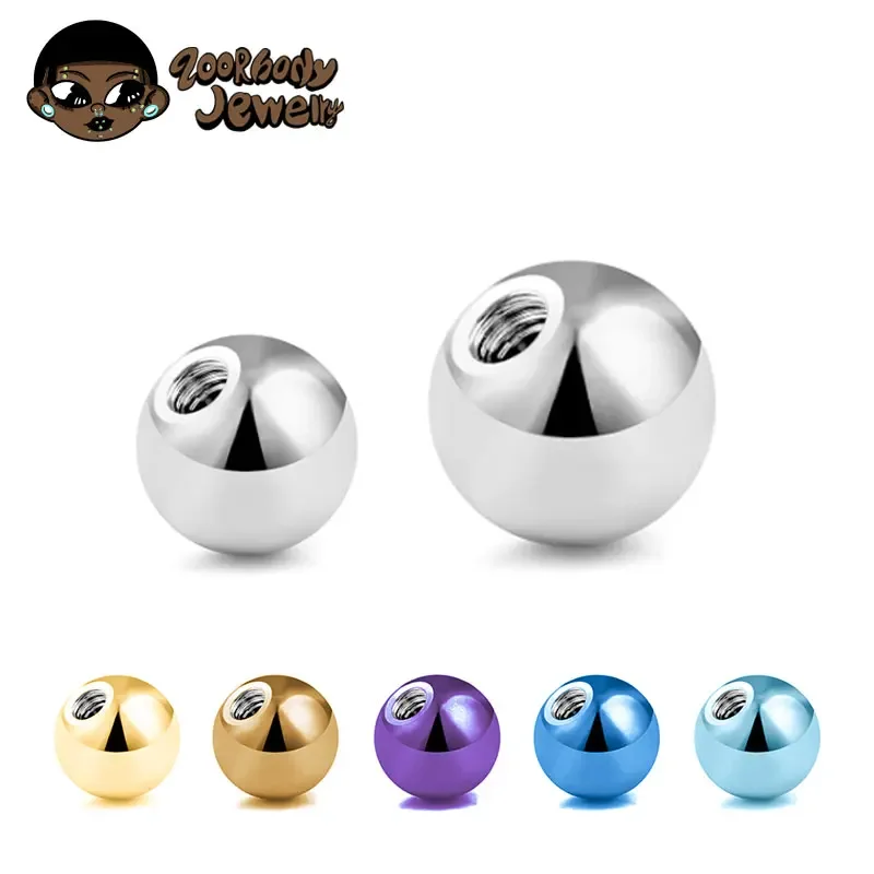 Belly Bar Titanium - 10pcs G23 Titanium Externally Threaded Ball