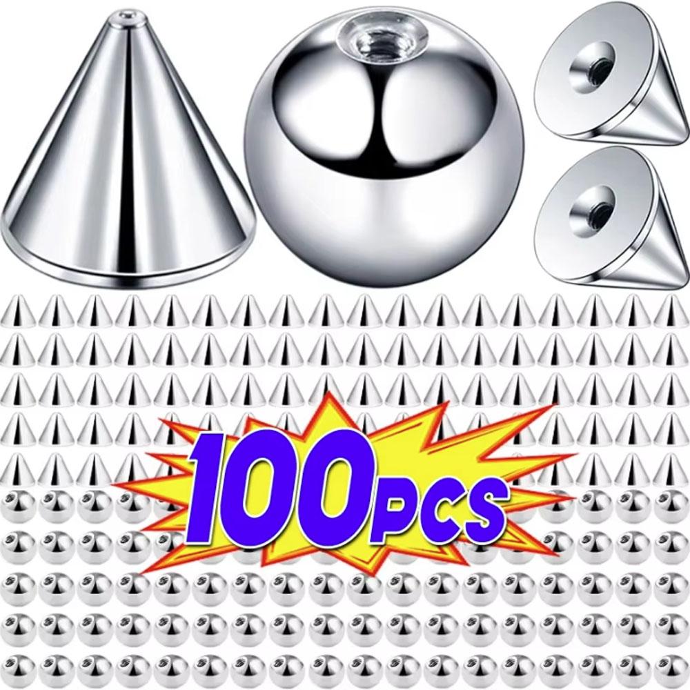 Body Jewelry Replacement Ball - 100pcs Set Stainless Steel Replacement Balls