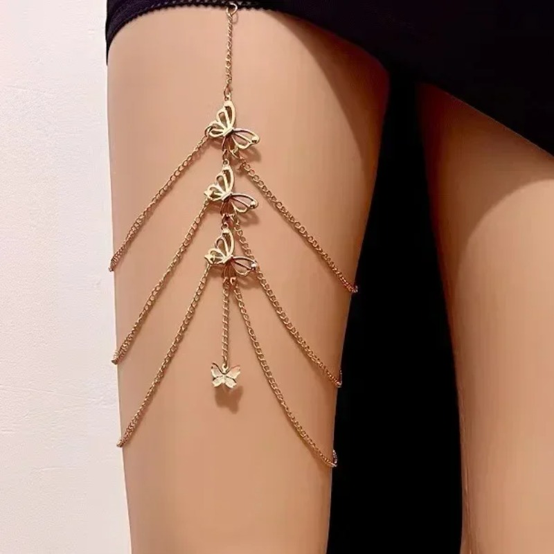 Bohemian Crystal Tassel Multi  - Body Jewelry Thigh Chain ulasan dan harga