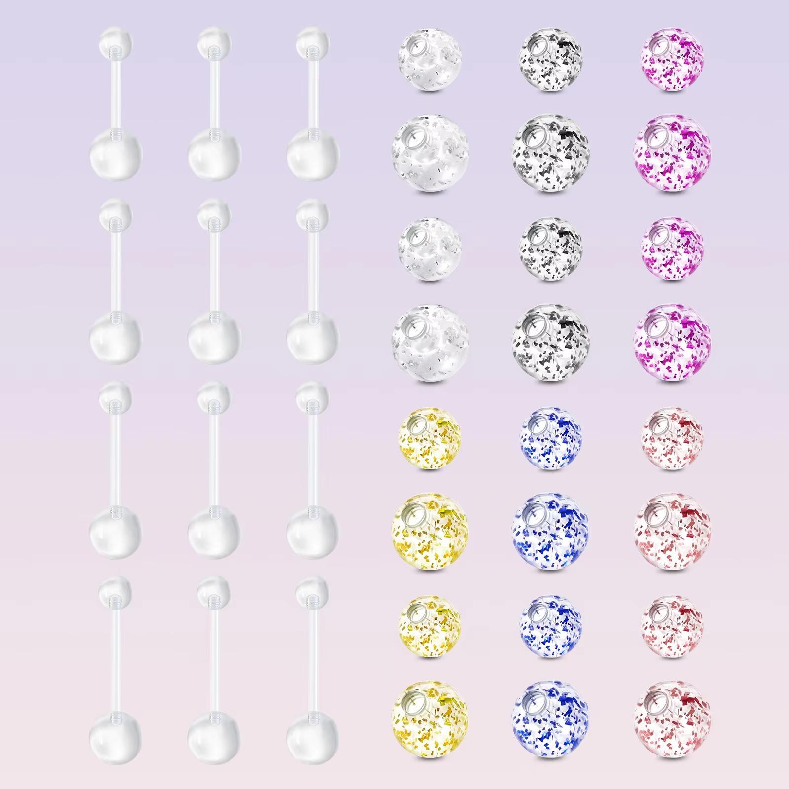 12pcs 14G Acrylic Clear Navel  - Body Jewelry Replacement Ball ulasan dan harga