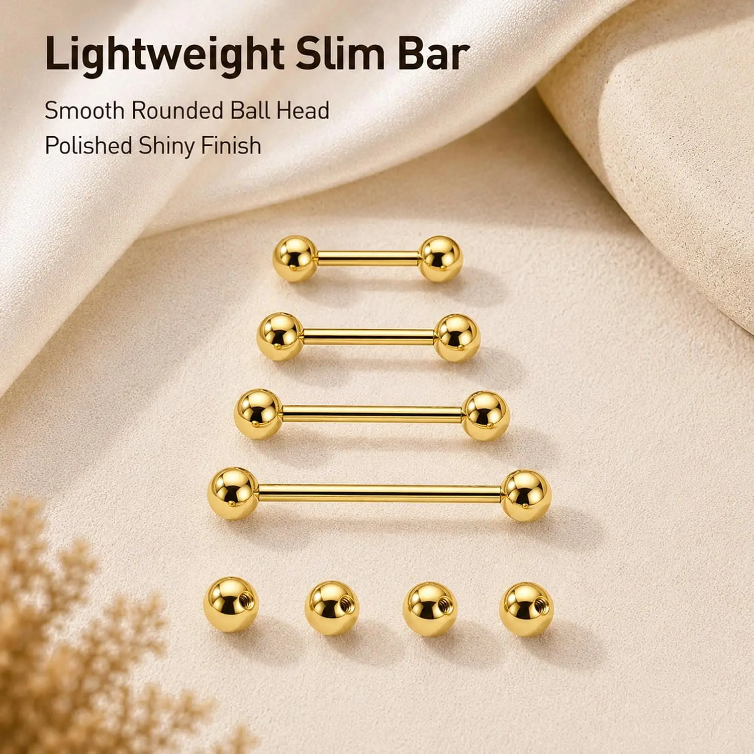 16pcs 14G Straight Barbell And - Body Jewelry Replacement Ball ulasan dan harga