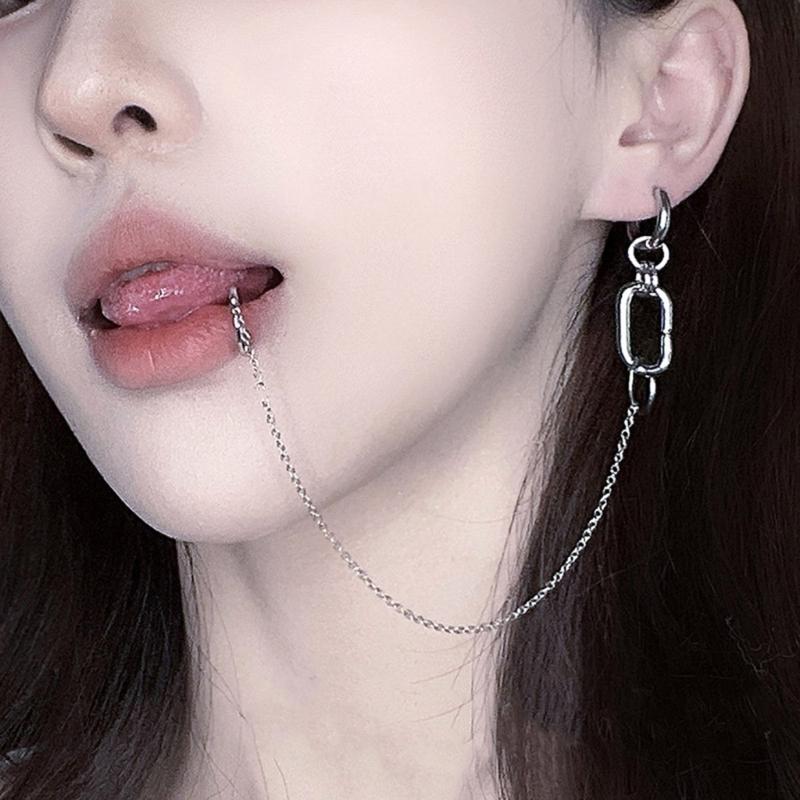A52E Chain Linked Earrings Hin - Body Jewelry Materials ulasan dan harga