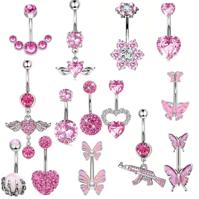 Fashion Heart Belly Button Rin - Belly Bar Titanium ulasan dan harga