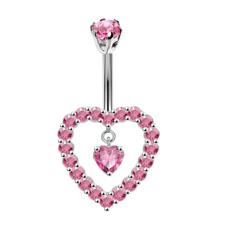 Fashion Heart Belly Button Rin - Belly Bar Titanium ulasan dan harga