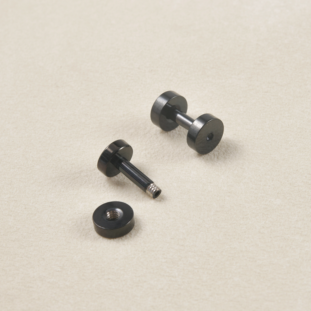 1Pair Stainless Steel Black Co - Body Jewelry Ear Gauges ulasan dan harga