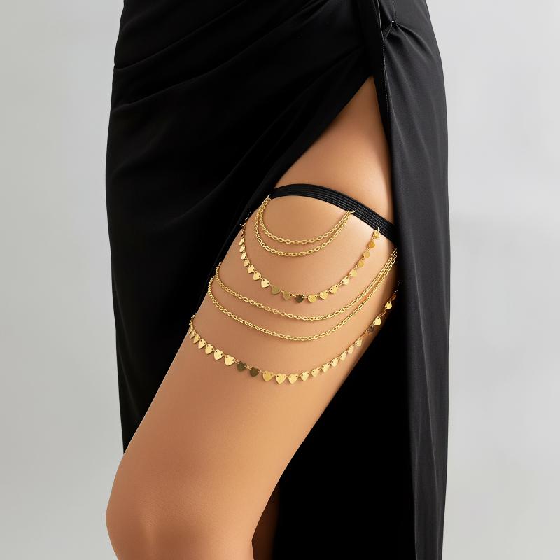 Rose Gold Multilayer Thigh Cha - Body Jewelry Thigh Chain ulasan dan harga