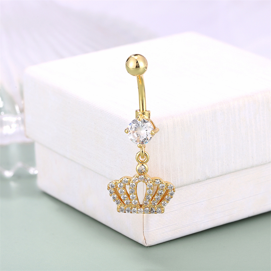 Dangle Belly Button Ring Heart - Belly Bar Titanium ulasan dan harga