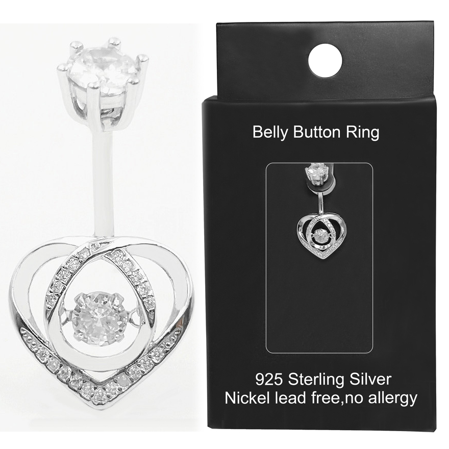 Belly button ring 925 Sterling - Body Jewelry Materials ulasan dan harga
