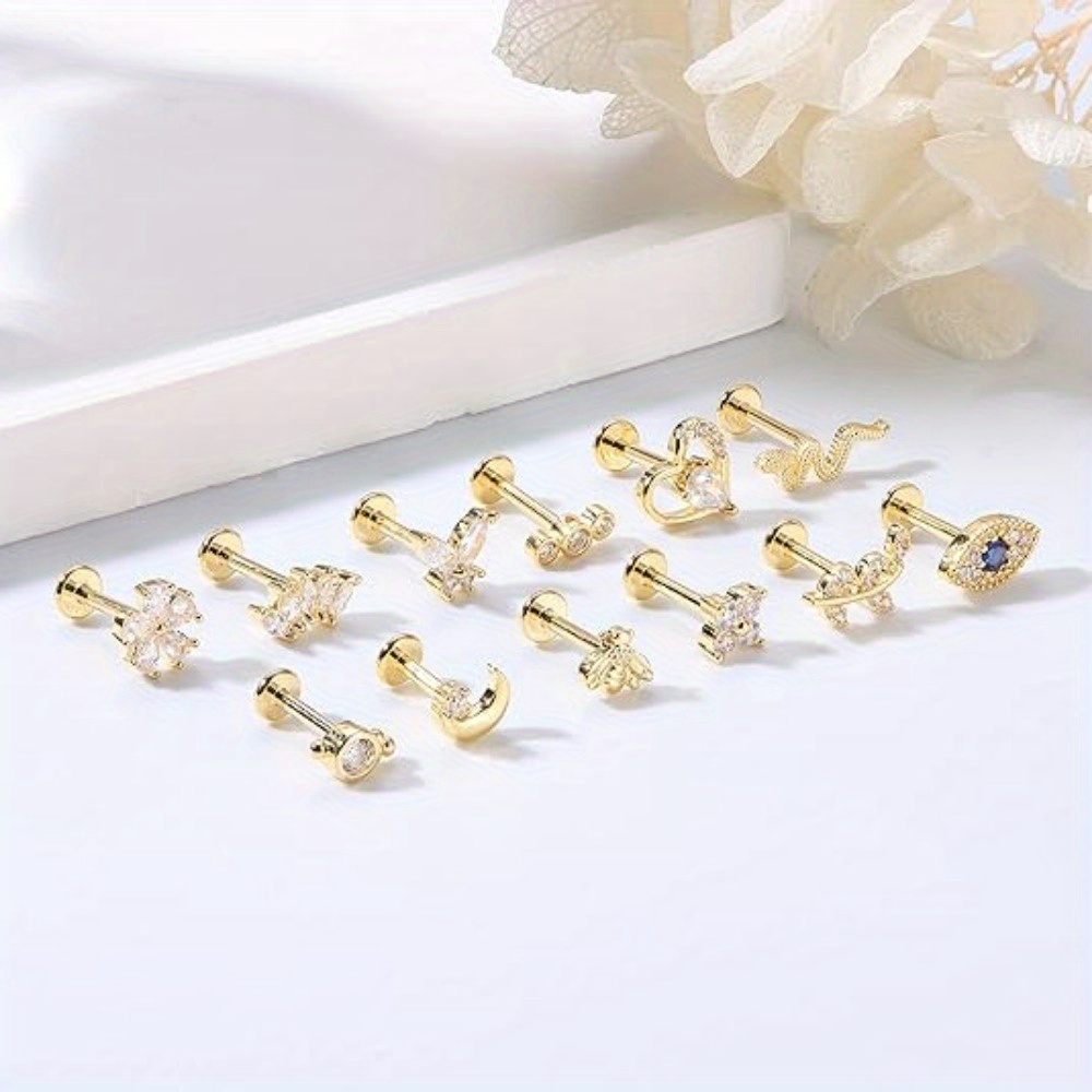 Drperfect 12Pcs Cartilage Stud - Body Jewelry Changing Kit ulasan dan harga