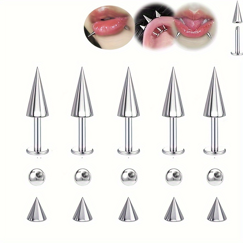 5pcs Spikes Punk Fashion Stain - Body Jewelry Replacement Ball ulasan dan harga