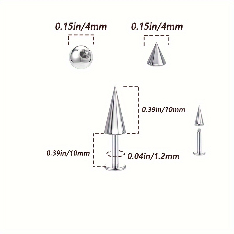 5pcs Spikes Punk Fashion Stain - Body Jewelry Replacement Ball ulasan dan harga