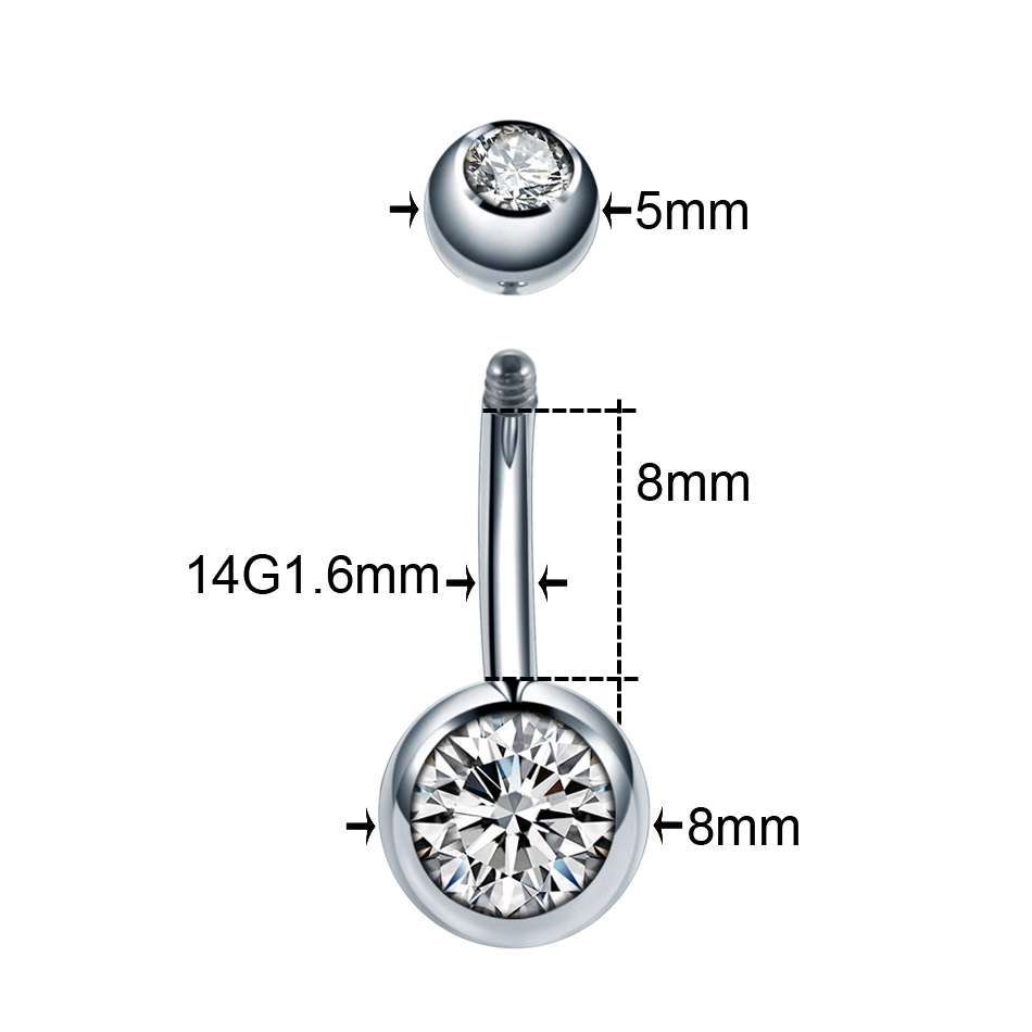 1PC Belly Piercing Button Ring - Belly Bar Titanium ulasan dan harga