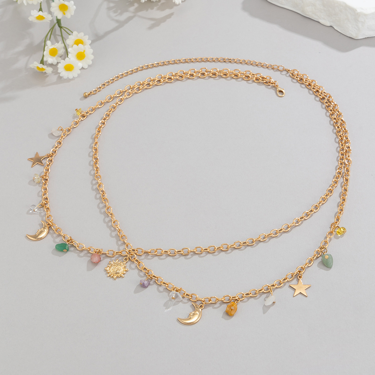 Boho Star Moon Sun Pendant Wai - Body Jewelry Beach ulasan dan harga