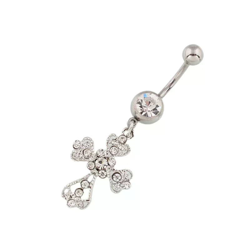 Stainless Steel Cross Pendant  - Belly Bar Titanium ulasan dan harga