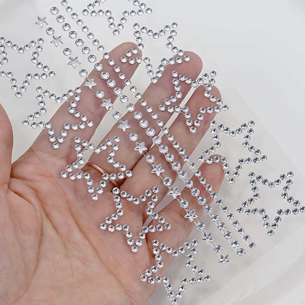 1/2 Sheets Star Rhinestone Sti - Body Jewelry Stickers ulasan dan harga