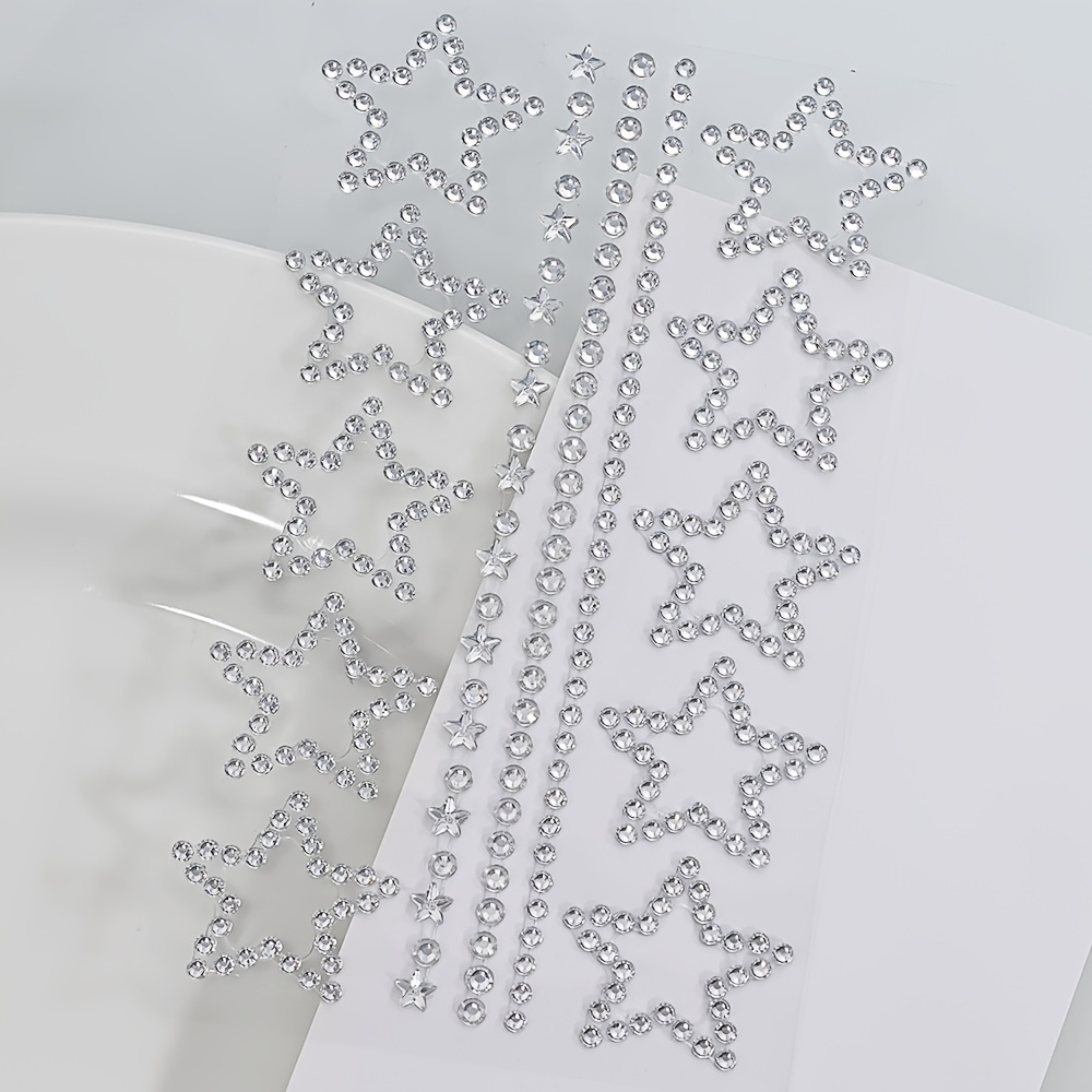 1/2 Sheets Star Rhinestone Sti - Body Jewelry Stickers ulasan dan harga