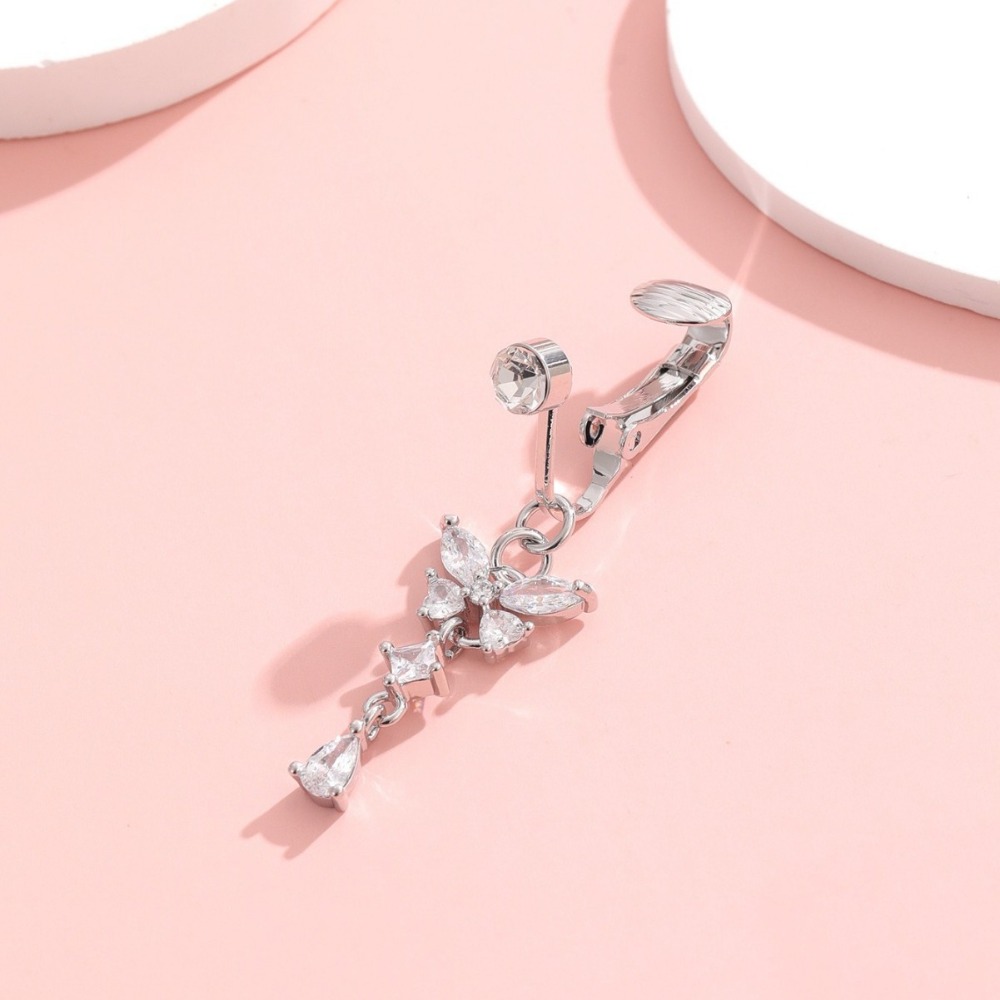 Butterfly Design Clip on Belly - Body Jewelry Materials ulasan dan harga