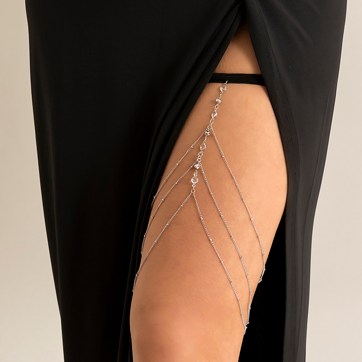 Boho Elastic Band Crystal Leg  - Body Jewelry Thigh Chain ulasan dan harga