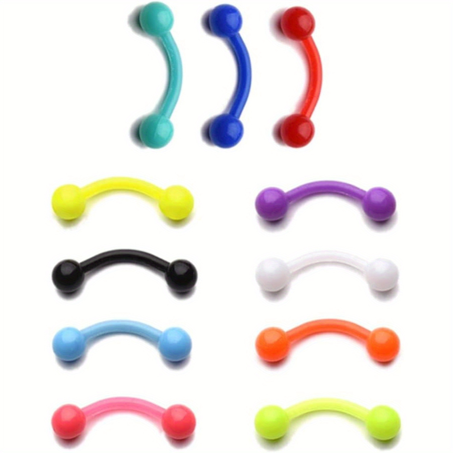 11pcs 8mm Colored Plastic Eyeb - Body Jewelry Materials ulasan dan harga