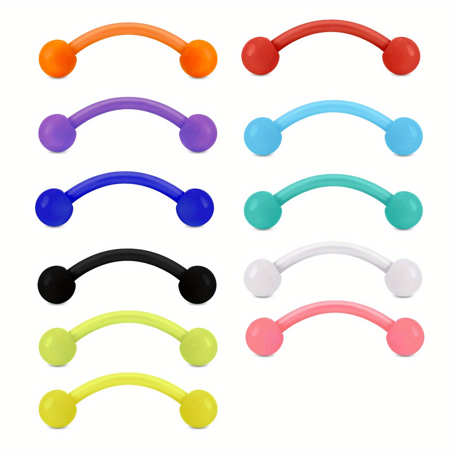 11pcs 8mm Colored Plastic Eyeb - Body Jewelry Materials ulasan dan harga