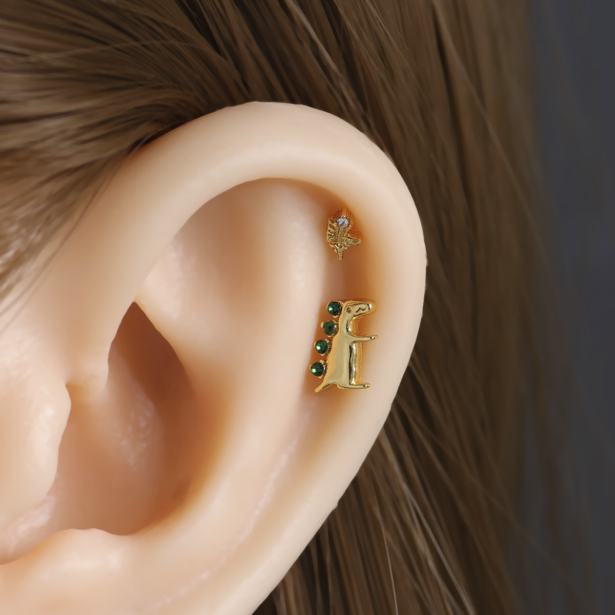 A Cute Dinosaur Lip Stud Ear S - Body Jewelry Changing Kit ulasan dan harga