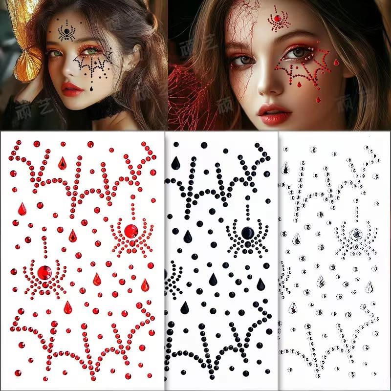 1 Sheet/3 Sheets Halloween Dar - Body Jewelry Stickers ulasan dan harga