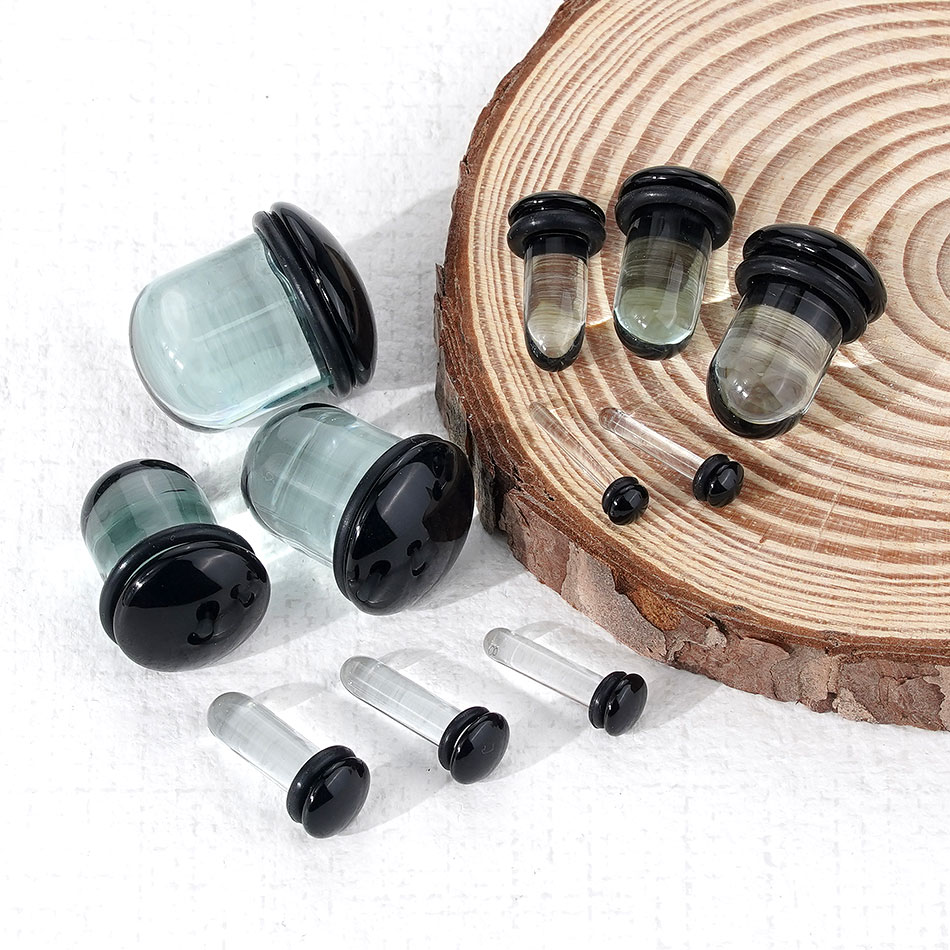 2pcs Glass Ear Gauges Stretchi - Body Jewelry Ear Gauges ulasan dan harga