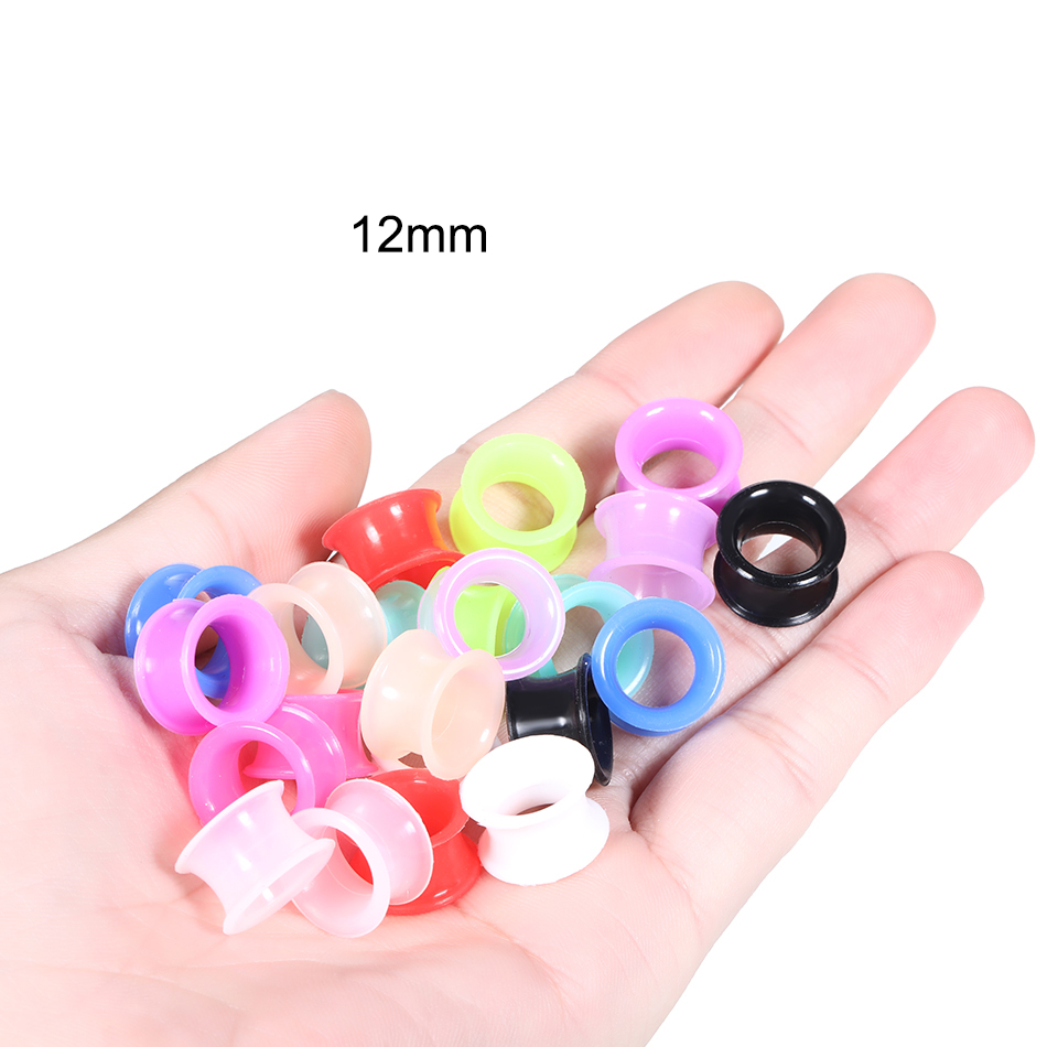 24Pcs Silicone High Double Fla - Body Jewelry Ear Gauges ulasan dan harga