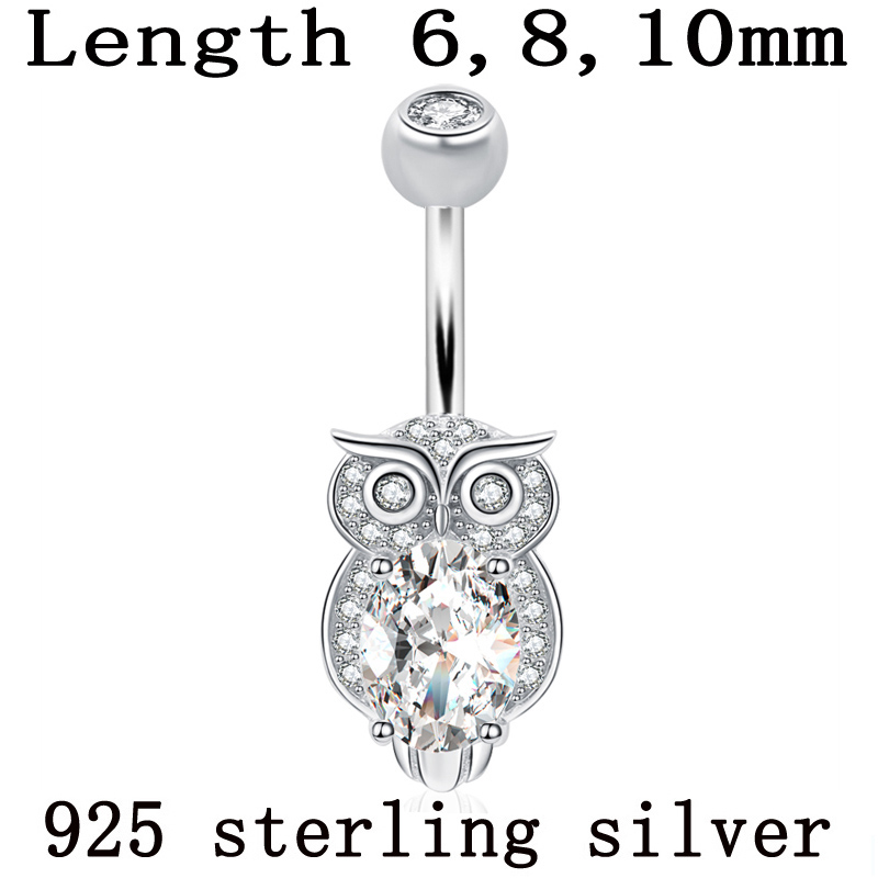 Belly button ring real 925 ste - Body Jewelry Materials ulasan dan harga