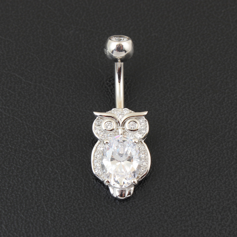 Belly button ring real 925 ste - Body Jewelry Materials ulasan dan harga