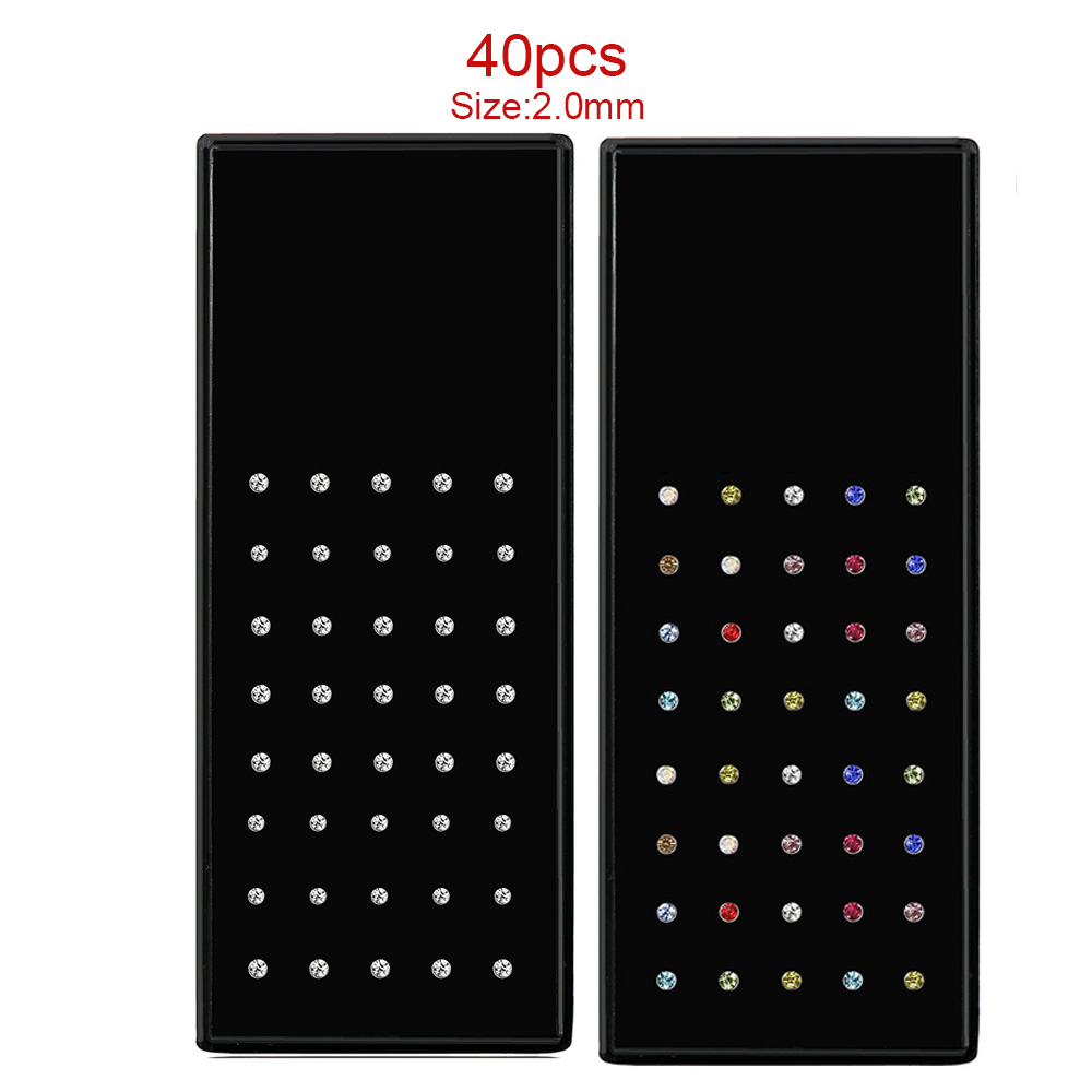 40PC Set Fashion Crystal Nose  - Body Jewelry Changing Kit ulasan dan harga