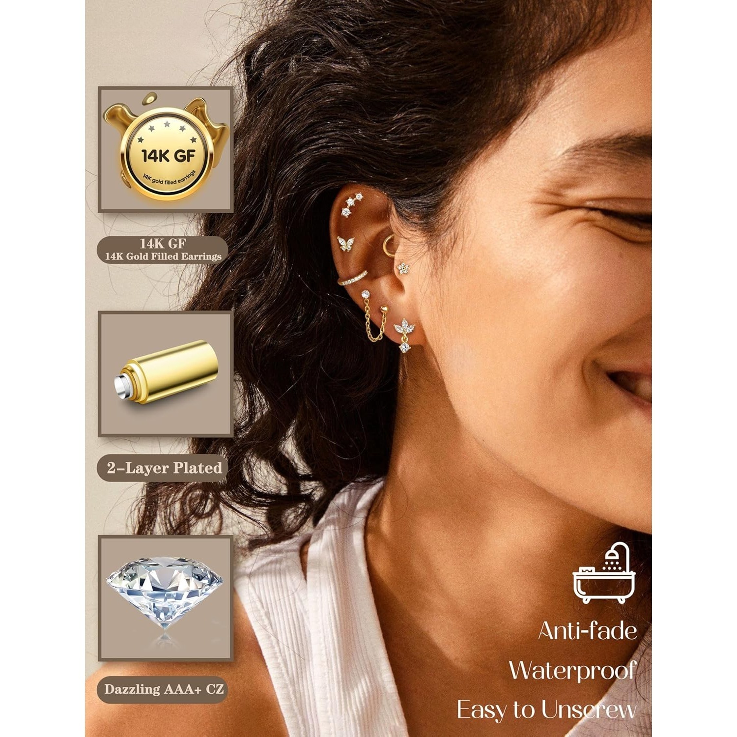 Bobisty Cartilage Earrings for - Body Jewelry Changing Kit ulasan dan harga