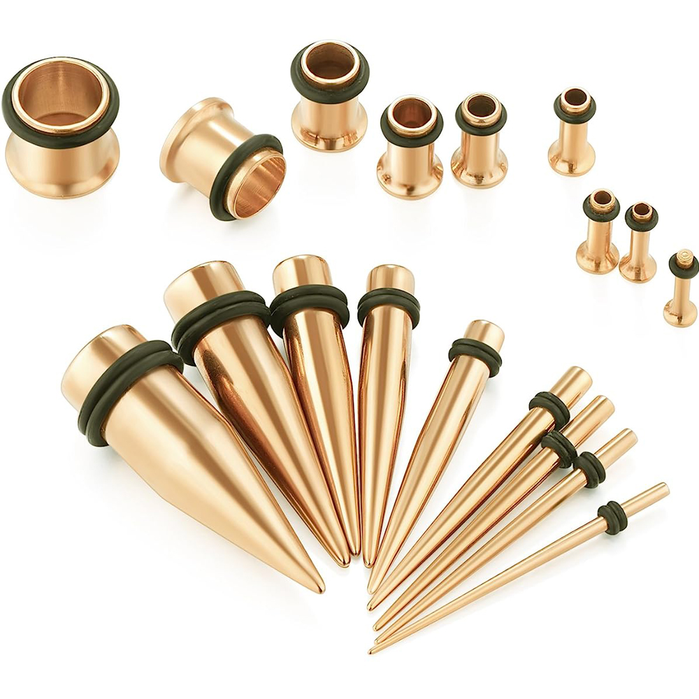 9Pairs Stainless Steel Gold Co - Body Jewelry Ear Gauges ulasan dan harga