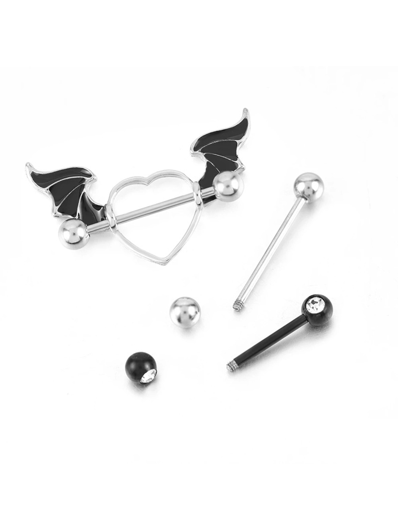 2pcs Stainless Steel 14G Black - Body Jewelry Changing Kit ulasan dan harga