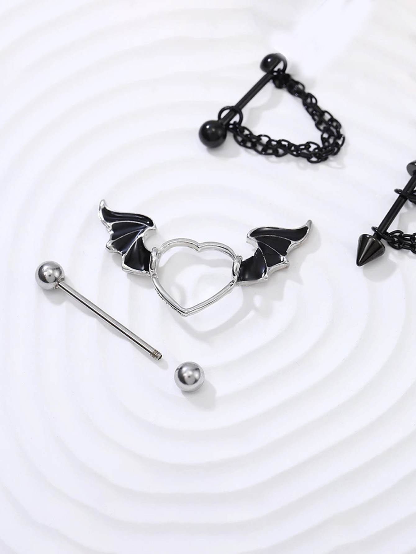 2pcs Stainless Steel 14G Black - Body Jewelry Changing Kit ulasan dan harga
