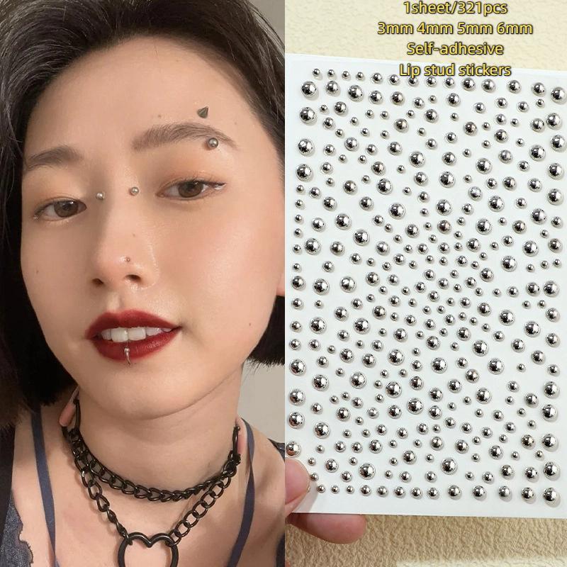 321pcs Non Piercing Lip Studs  - Body Jewelry Stickers ulasan dan harga