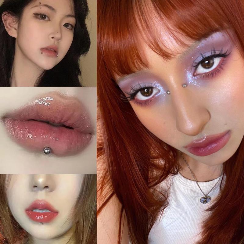 321pcs Non Piercing Lip Studs  - Body Jewelry Stickers ulasan dan harga