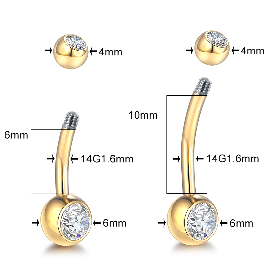 1Pc G23 Titanium Belly Button  - Belly Bar Titanium ulasan dan harga