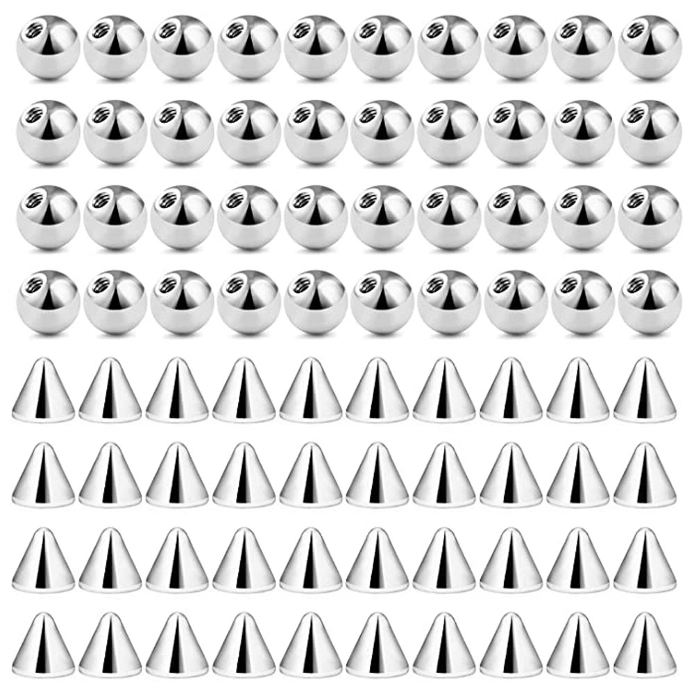 80Pcs 3-5MM 316L Surgical Stee - Body Jewelry Replacement Ball ulasan dan harga