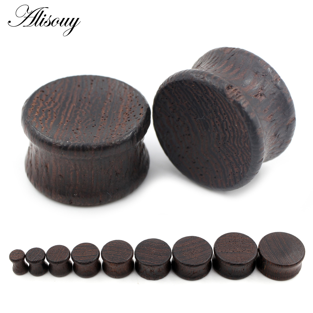 Alisouy 2pcs 6-22mm Wood Doubl - Body Jewelry Ear Gauges ulasan dan harga
