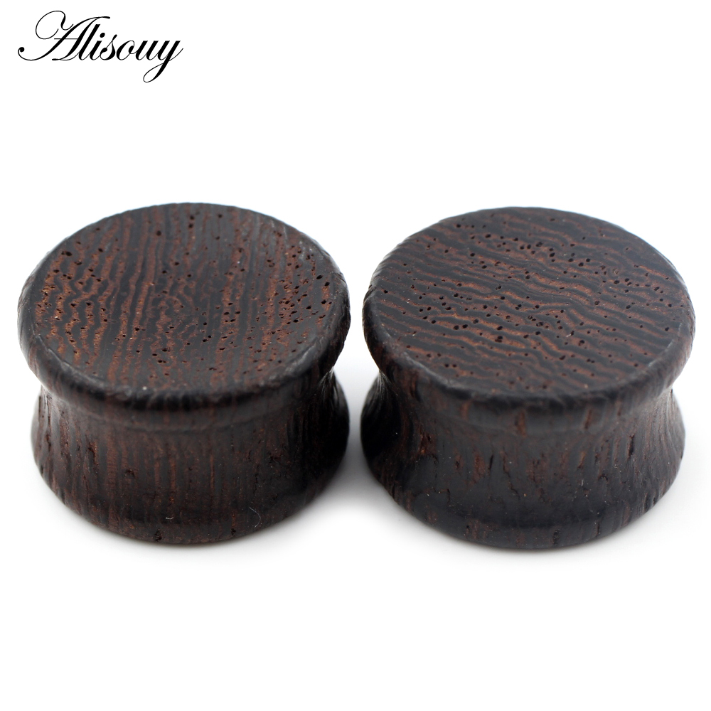 Alisouy 2pcs 6-22mm Wood Doubl - Body Jewelry Ear Gauges ulasan dan harga