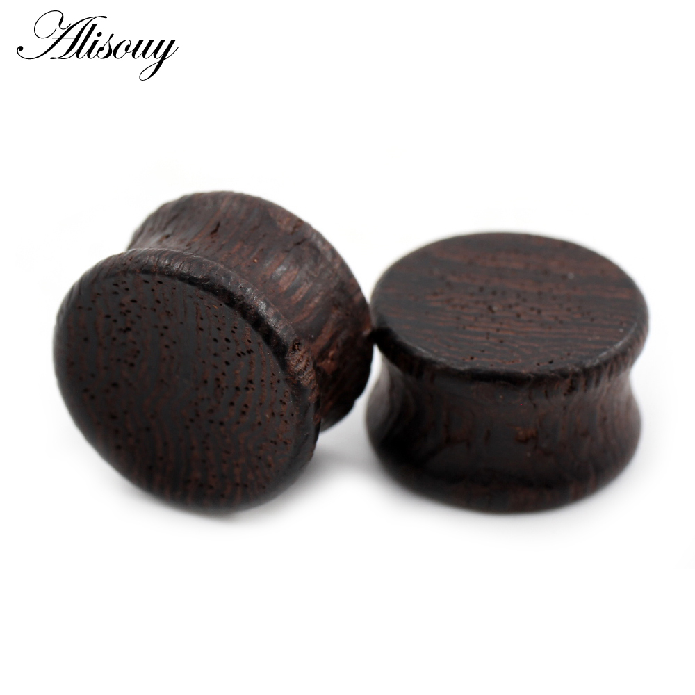 Alisouy 2pcs 6-22mm Wood Doubl - Body Jewelry Ear Gauges ulasan dan harga