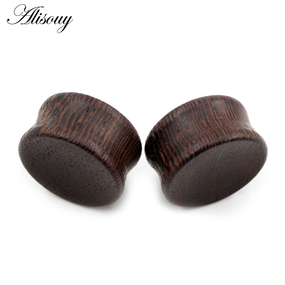 Alisouy 2pcs 6-22mm Wood Doubl - Body Jewelry Ear Gauges ulasan dan harga
