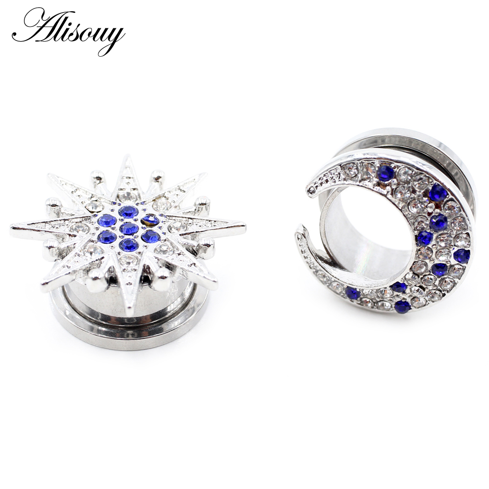 Alisouy 2pcs Stainless Steel F - Body Jewelry Ear Gauges ulasan dan harga