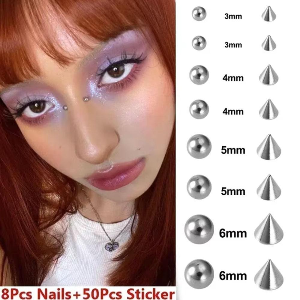 58-180pcs Set Non Piercing Lip - Body Jewelry Stickers ulasan dan harga
