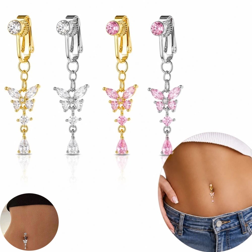 Clip on Belly Button Body Jewe - Body Jewelry Materials ulasan dan harga