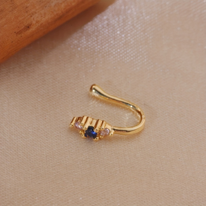 1-piece set of blue zircon nos - Body Jewelry Materials ulasan dan harga