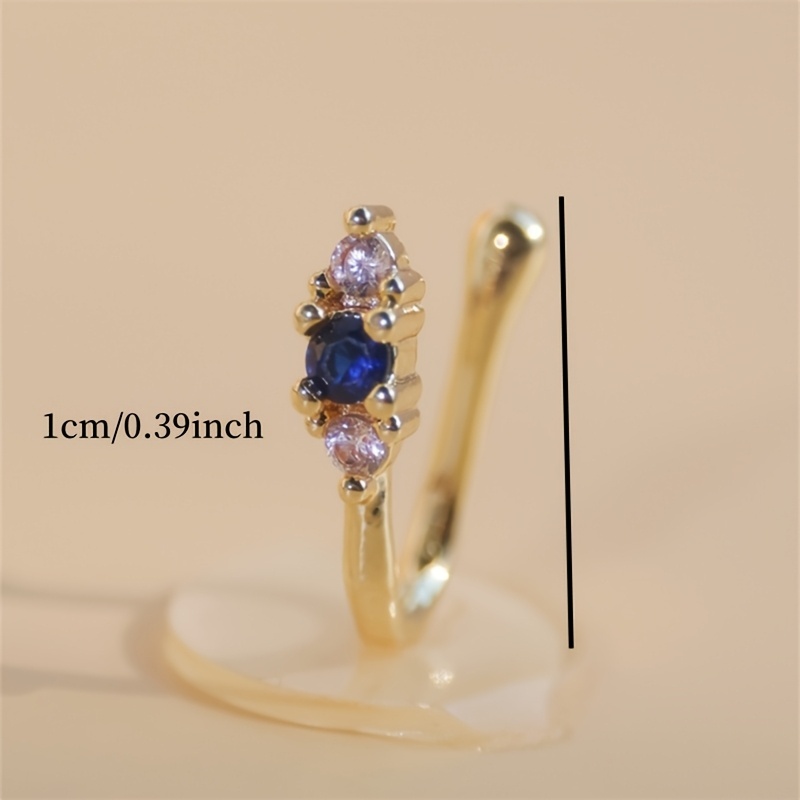 1-piece set of blue zircon nos - Body Jewelry Materials ulasan dan harga