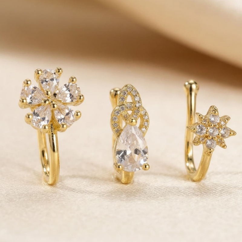 3-piece French style minimalis - Body Jewelry Materials ulasan dan harga