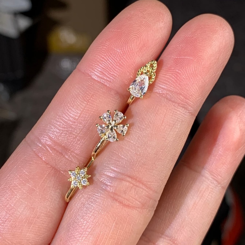 3-piece French style minimalis - Body Jewelry Materials ulasan dan harga